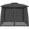 Altán s dvojitou střechou a stěnami 2,93x2,93m ocel [368449] (Barva Antracitová)