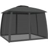 Altán s dvojitou střechou a stěnami 2,93x2,93m ocel [368449] (Barva Antracitová)