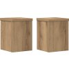 Stojany na rostliny 2 ks 15 x 15 x 20 cm kompozitní dřevo [852888] (Barva Bílá)