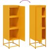 Skříň highboard hořčicově 36 x 39 x 123 cm ocel [846524] (Barva Černá)