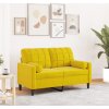 2místná pohovka s polštáři 120 cm samet [3278215] (Barva Žlutá)