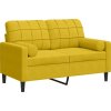 2místná pohovka s polštáři 120 cm samet [3278215] (Barva Žlutá)