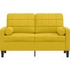2místná pohovka s polštáři 120 cm samet [3278215] (Barva Žlutá)