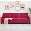 3místná pohovka 210 cm samet [4007648] (Barva vínová červená)