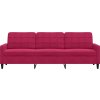 3místná pohovka 210 cm samet [4007648] (Barva vínová červená)