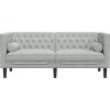 Pohovka Chesterfield s podhlavníky 2místná samet [372683] (Barva Světle šedá)