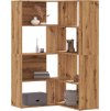 Rohová knihovna 4patrová 85 x 85 x 140 cm kompozit [3307814] (Barva Kouřový dub)