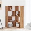 Rohová knihovna 4patrová 85 x 85 x 140 cm kompozit [3307814] (Barva Kouřový dub)