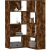 Rohová knihovna 4patrová 85 x 85 x 140 cm kompozit [3307814] (Barva Kouřový dub)