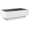 Konferenční stolek s LED 90 x 50 x 30 cm kompozit [847518] (Barva Bílá)