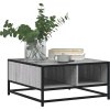 Konferenční stolek 60,5x60,5x30 cm kompozitní dřevo a kov [848767] (Barva grey sonoma and black)