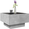Konferenční stolek s LED 50 x 50 x 30 cm kompozit [847507] (Barva Betonová šedá)