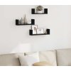 Nástěnné police 3 ks kompozitní dřevo [853309] (Barva Černá)