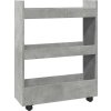Úzký úložný vozík 3patrový kompozitní dřevo [855253] (Barva Betonová šedá)