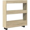Úzký úložný vozík 3patrový kompozitní dřevo [855243] (Barva dub sonoma)