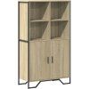 Highboard 79,5 x 35,5 x 137,5 cm kompozitní dřevo [3295307] (Barva Černá)