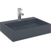 Umyvadlo 50x38x11 cm minerální/mramorový kompozit [155984] (Barva Antracitová)