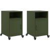 Noční stolky 2 ks 36 x 39 x 59 cm ocel [846725] (Barva Zelená)