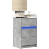 Noční stolek s LED osvětlením kompozitní dřevo [852017] (Barva Šedá sonoma)