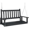 Zahradní houpací lavice s kovovými řetězy masivní jedle [4008978] (Barva Černá)