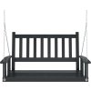Zahradní houpací lavice s kovovými řetězy masivní jedle [4008978] (Barva Černá)