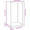 Stojan na palivové dřevo 60 x 40 x 100 cm nerezová ocel [850995] (Barva Povětrnostně odolná ocel / Hnědý)
