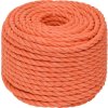 Pracovní lano 20 mm 25 m polypropylen [152951] (Barva Oranžová)
