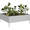 Zahradní vyvýšený záhon 100 x 100 x 25 cm pozinkovaná ocel [851036] (Barva Nerezová ocel / Šedý)
