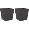 Zahradní truhlíky 2 ks černé 40 x 40 x 40 cm ocel [851061] (Barva Nerezová ocel / Světle šedý)