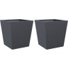 Zahradní truhlíky 2 ks černé 40 x 40 x 40 cm ocel [851061] (Barva Nerezová ocel / Světle šedý)