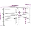 Čelo postele s policemi 160 cm masivní borovice [850880] (Barva Voskově hnědá)