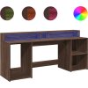Psací stůl s LED světly 200x55x91 cm kompozitní dřevo [3309440] (Barva dub sonoma)