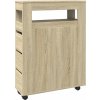 Úzká koupelnová skříňka na kolečkách kompozitní dřevo [855270] (Barva dub sonoma)