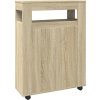 Úzká koupelnová skříňka na kolečkách kompozitní dřevo [855270] (Barva dub sonoma)