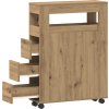 Úzká koupelnová skříňka na kolečkách kompozitní dřevo [855270] (Barva dub sonoma)
