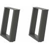 Nohy konferenčního stolku ve tvaru U, 2 ks, ocel, 28 x (42-43) cm, ocel [4012758] (Barva Antracitová)