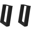 Nohy konferenčního stolku ve tvaru U, 2 ks, ocel, 28 x (42-43) cm, ocel [4012758] (Barva Antracitová)