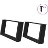 Nohy konferenčního stolku ve tvaru U, 2 ks, ocel, 60 x (30-31) cm, ocel [4012748] (Barva Černá)