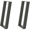 Nohy konzolového stolku ve tvaru U, 2 ks, ocel, 28 x (72-73) cm, ocel [4012776] (Barva Černá)