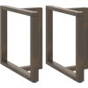 Nohy k jídelnímu stolu ve tvaru T, 2 ks, , 70 x 35 x (72-73) cm, ocel [4013056] (Barva Černá)