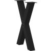 Nohy k jídelnímu stolu ve tvaru X, 2 ks, ocel, 60 x (72-73) cm, ocel [4012972] (Barva Černá)
