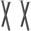 Nohy k jídelnímu stolu ve tvaru X, 2 ks, ocel, 60 x (72-73) cm, ocel [4012972] (Barva Černá)