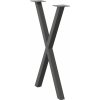Nohy k jídelnímu stolu ve tvaru X, 2 ks, ocel, 60 x (72-73) cm, ocel [4012972] (Barva Černá)
