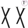 Nohy k jídelnímu stolu ve tvaru X, 2 ks, ocel, 80 x (72-73) cm, ocel [4012982] (Barva Antracitová)