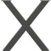Nohy k jídelnímu stolu ve tvaru X, 2 ks, ocel, 80 x (72-73) cm, ocel [4012982] (Barva Antracitová)