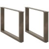 Nohy konferenčního stolku ve tvaru U 2 ks 60 x (42-43) cm ocelové [4013160] (Barva Černá)