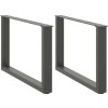 Nohy konferenčního stolku ve tvaru U 2 ks 60 x (42-43) cm ocelové [4013160] (Barva Černá)