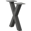 Nohy konferenčního stolku ve tvaru X, 2 ks, ocel, 37 x (30-31) cm, ocel [4012872] (Barva Černá)