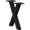 Nohy konferenčního stolku ve tvaru X, 2 ks, ocel, 37 x (30-31) cm, ocel [4012872] (Barva Černá)