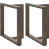 Nohy k jídelnímu stolu ve tvaru T, 2 ks, , 80 x 35 x (72-73) cm, ocel [4013060] (Barva Černá)